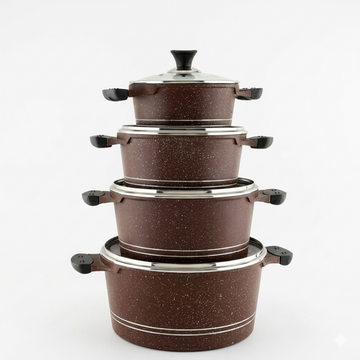 Crown King Cooking Set 8Pcs Brown