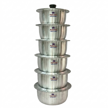 National W/O Handle Cookware Set 6Pcs 2/7